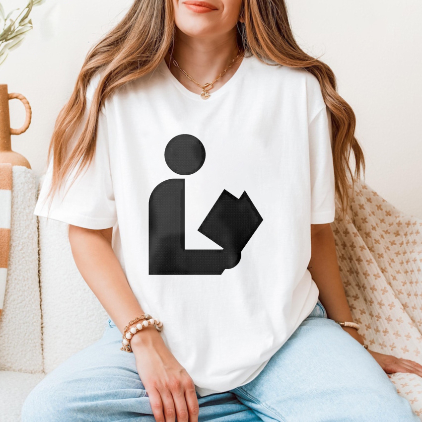Wardrobecart Person Holding Book Symbol tshirt