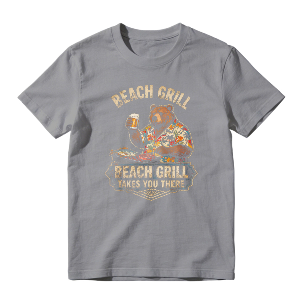 Beach Grill Bear With Beer And Seafood Unisex Classic T-shirt