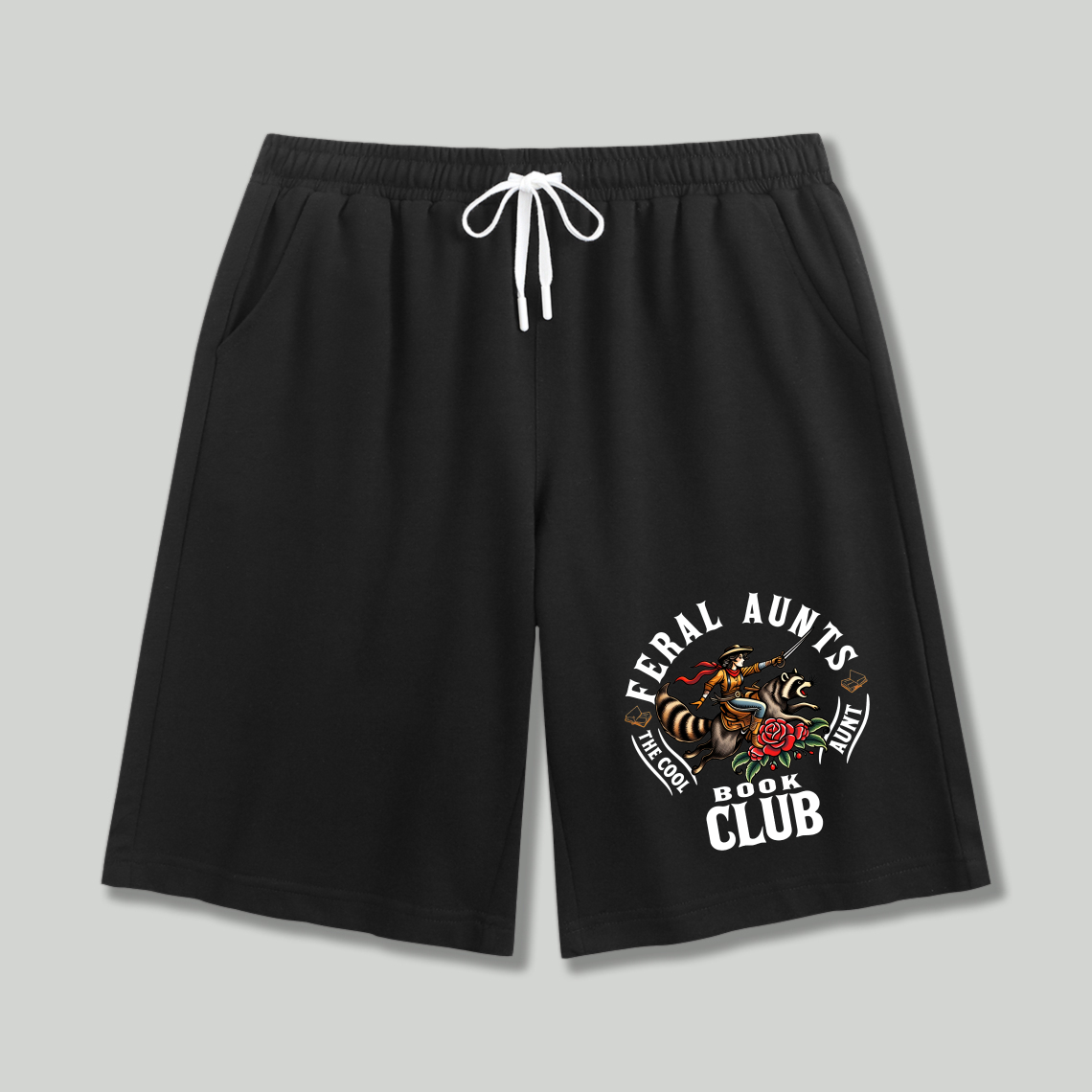 Wardrobecart Feral Aunts Book Club Dragon Rose Design Shorts