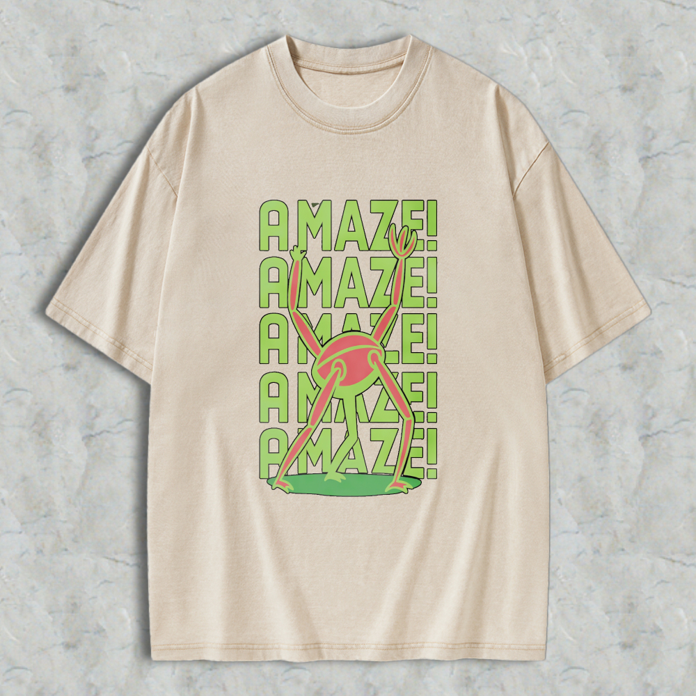 Wardrobecart Amazing Frog Stacked Text Design Unisex Washed T-shirt