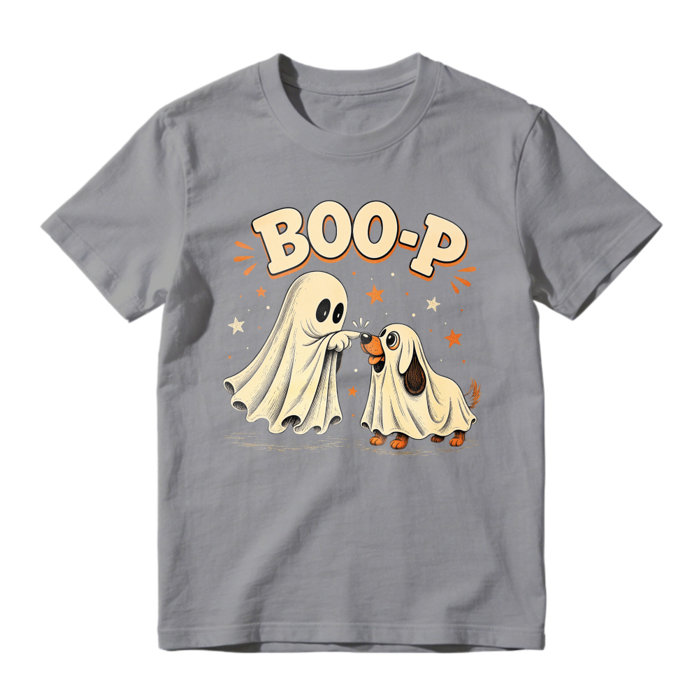 Boo P Cute Ghost And Dog Halloween Funny Unisex Classic T Shirt