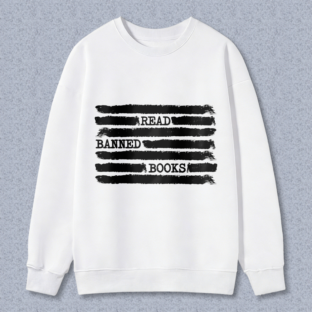 Wardrobecart Read Banned Books Pattern Unisex Classic Sweatshirt