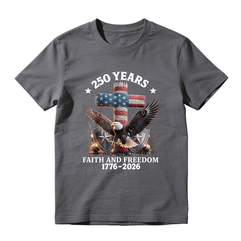 American Flag Cross Eagle Faith And Freedom 250 Years 1776 2026 Unisex Classic T-shirt