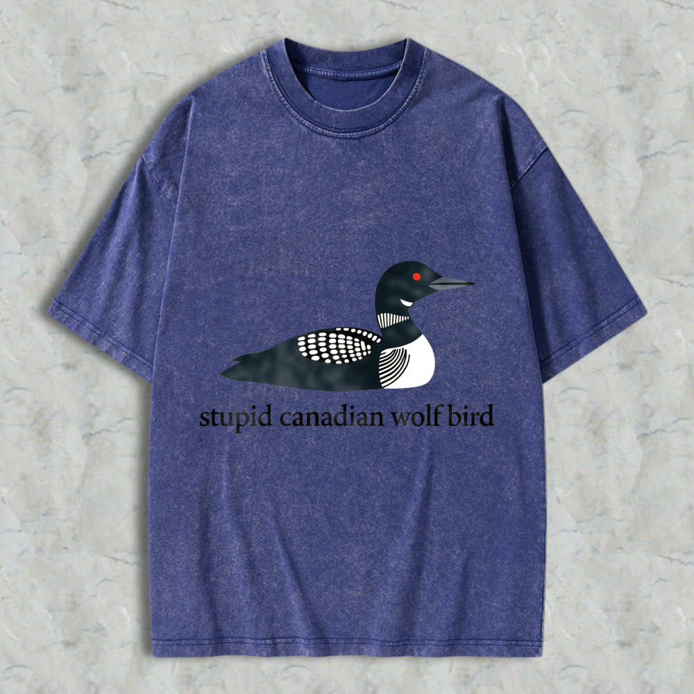 Wardrobecart Loon Bird Design Unisex Washed T-shirt
