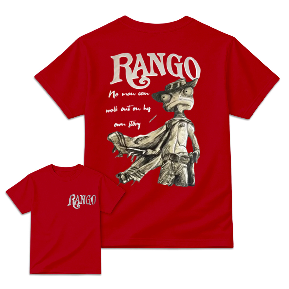 Rango Western Philosophy Back Print T-Shirt – No Man Can Walk Out On His Own Story