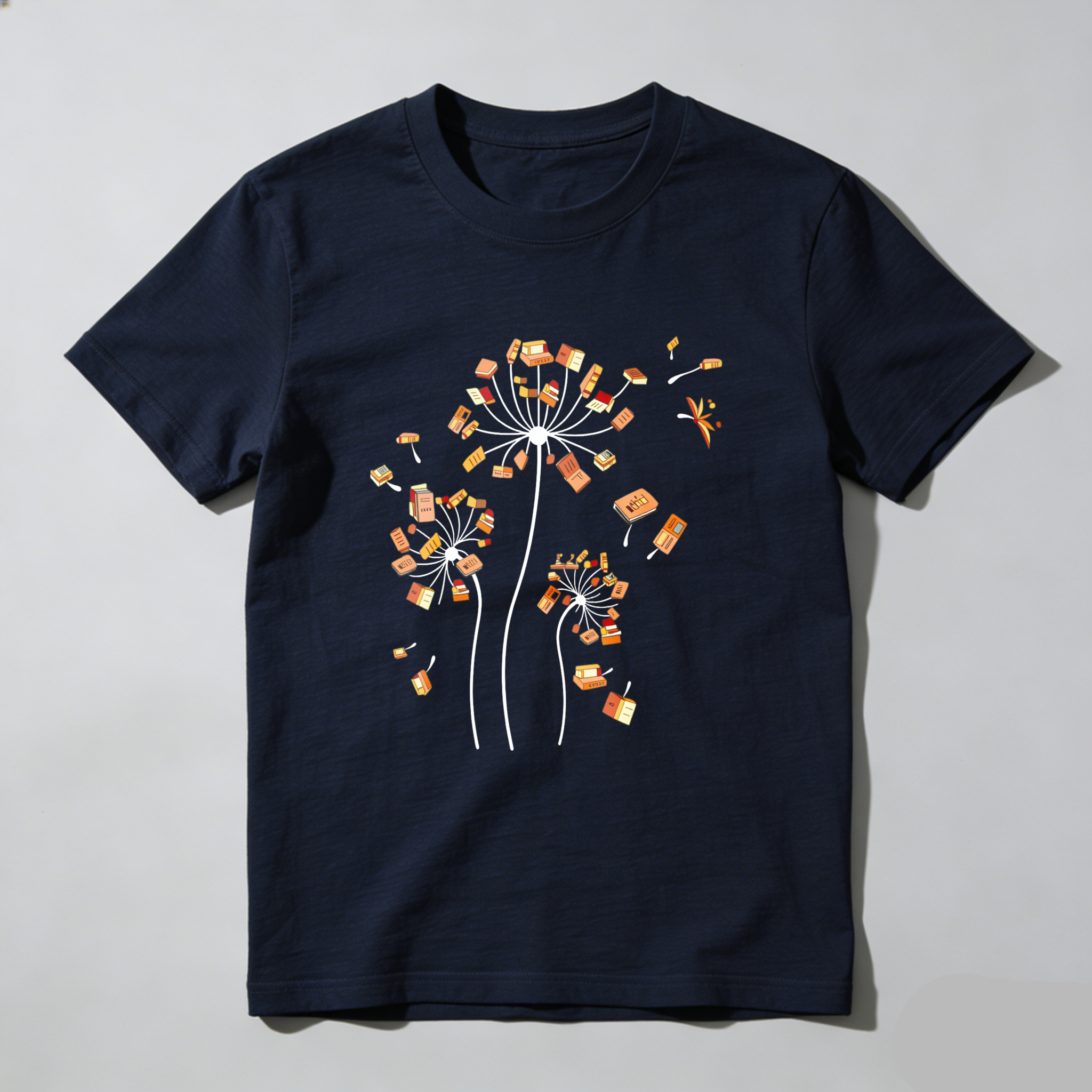 Wardrobecart Dandelion Seeds With Book And Sneaker Tshirt