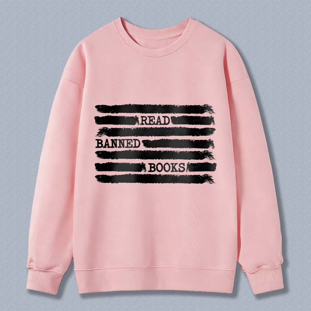 Wardrobecart Read Banned Books Pattern Unisex Classic Sweatshirt