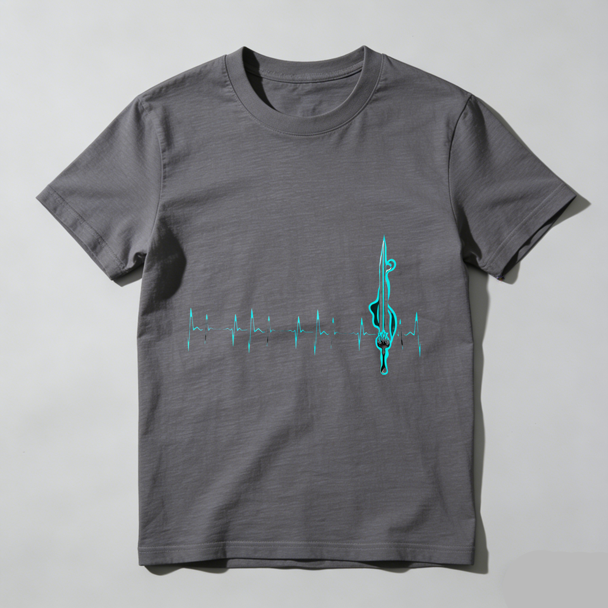 Wardrobecart Heartbeat With Violin Note Pattern Tshirt