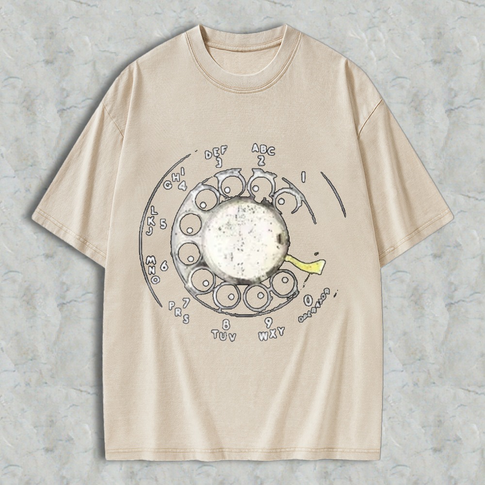 Vintage Rotary Dial Phone Pattern T-shirt