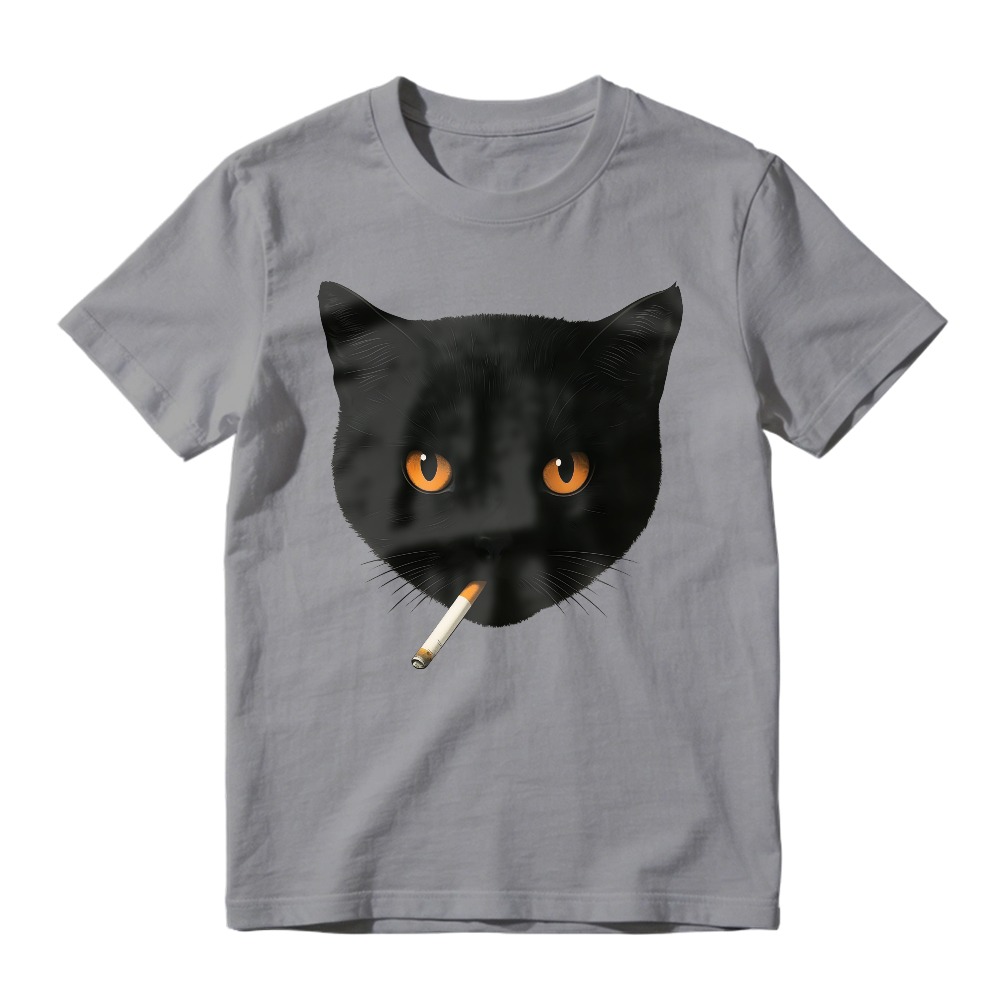Black Cat Face With Cigarette, Unisex Classic T-shirt