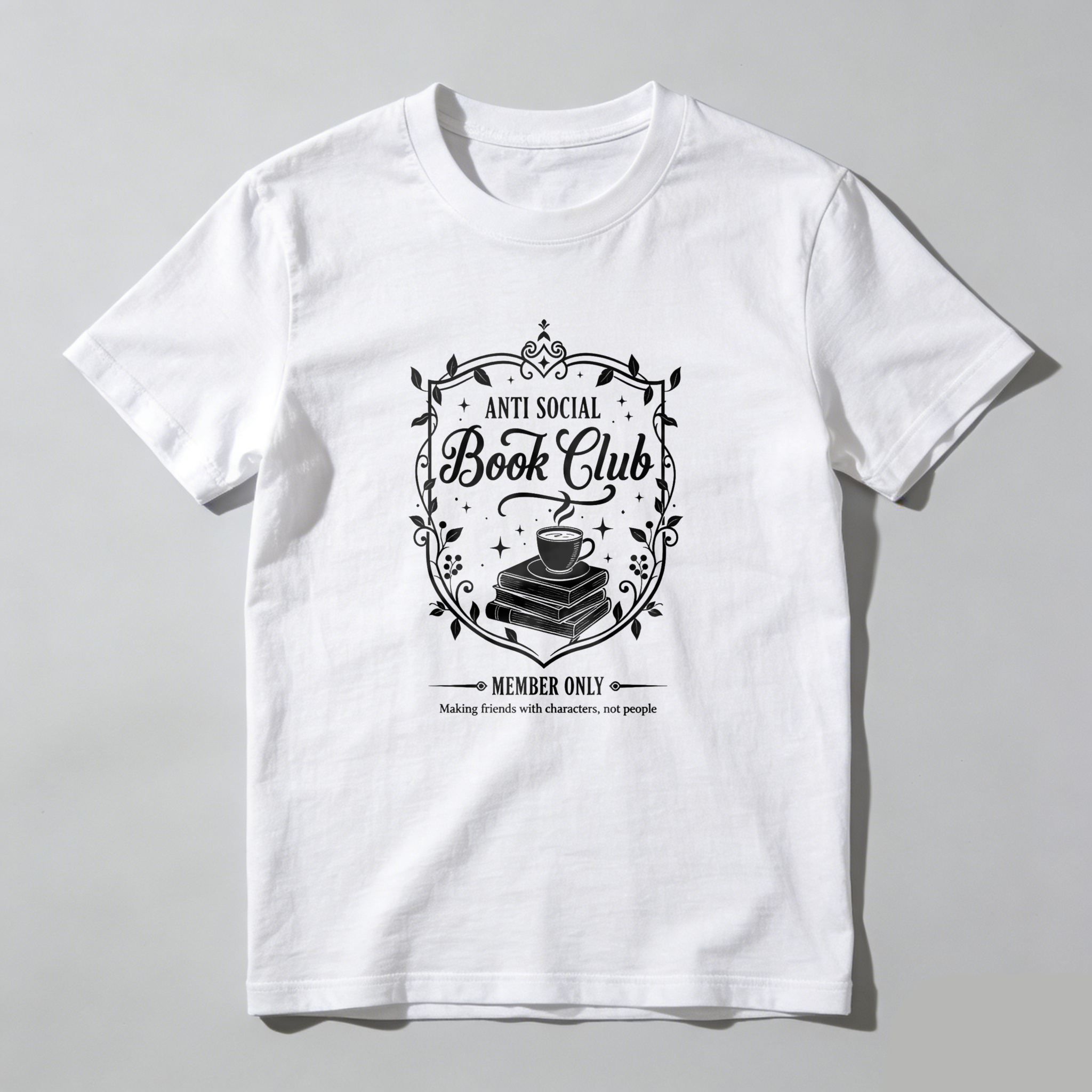 Wardrobecart Anti Social Book Club Member Only Tshirt 100% cotton