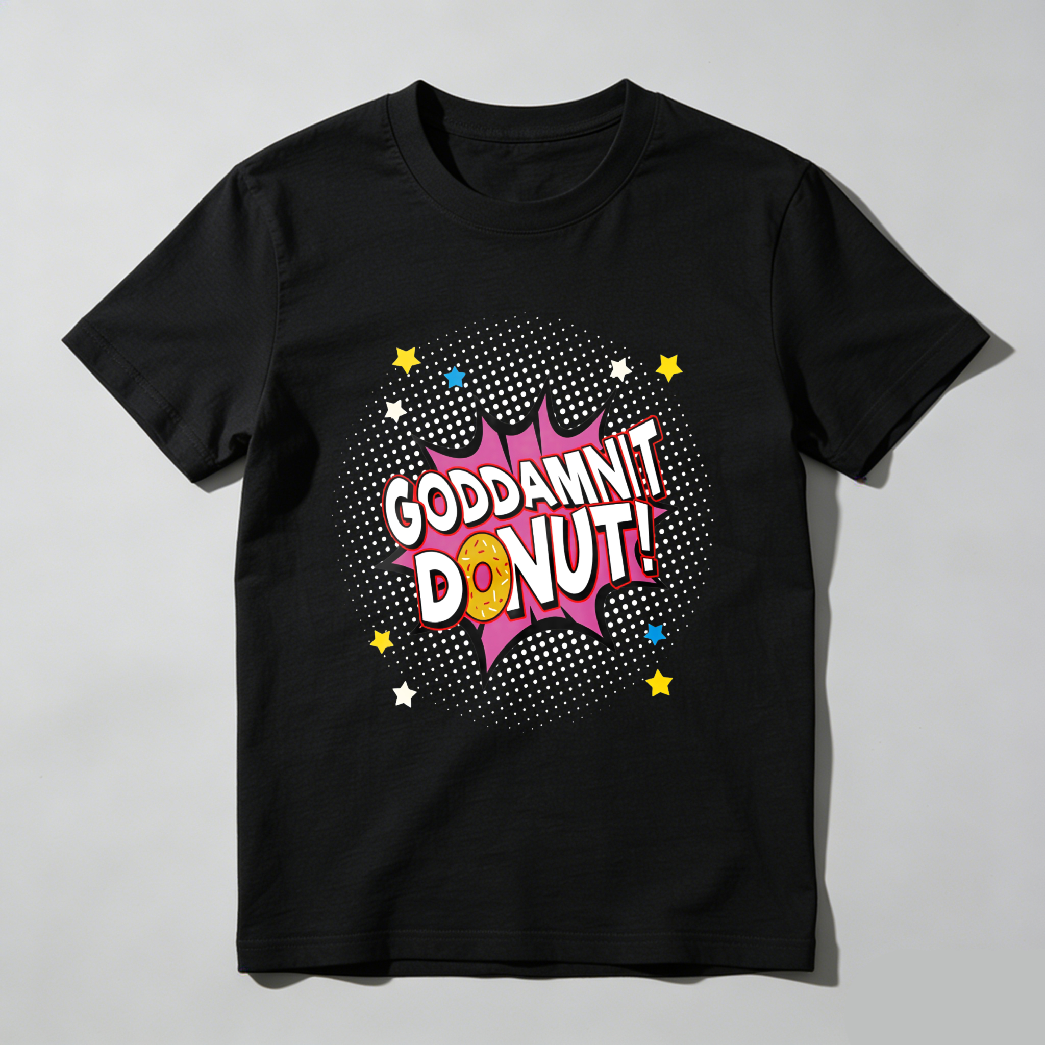 Wardrobecart Godamnit Donut Comic Style Print Tshirt