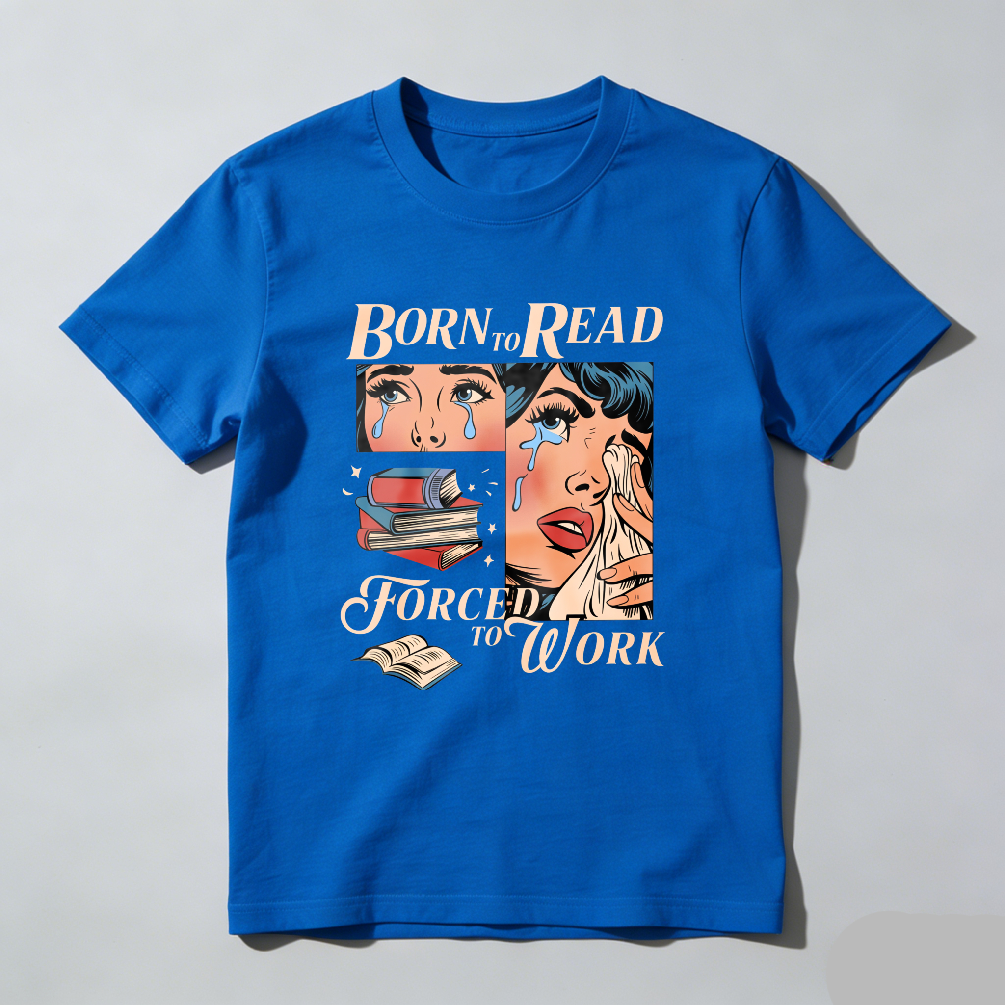 Wardrobecart Born To Read Forced To Work Tshirt