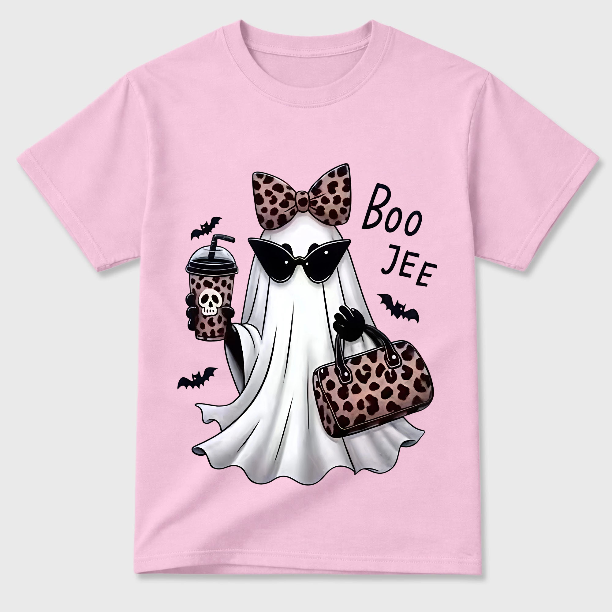 B-J Ghost Shirt Leopard Ghost Tee Ghost Coffee Shirt