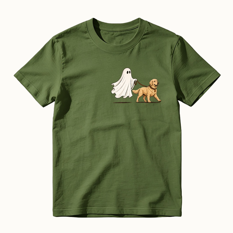 Ghost Walking Dog Funny Halloween Dog Lover Shirt