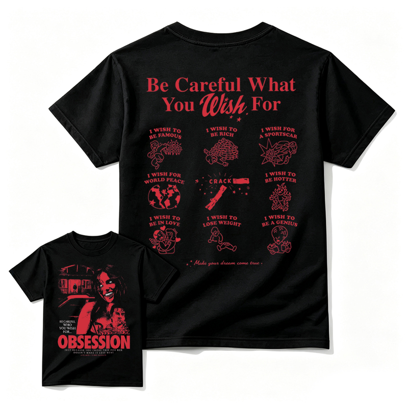 Obsession Graphic Tee - Retro Horror Movie Aesthetic Shirt