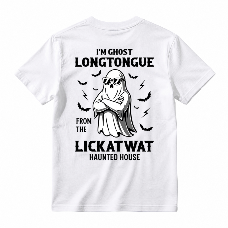 I'm Ghost Longtongue From The Lickatwat Haunted House Funny Halloween T-Shirt