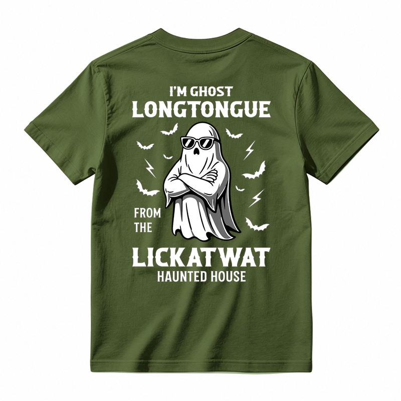 I'm Ghost Longtongue From The Lickatwat Haunted House Funny Halloween T-Shirt