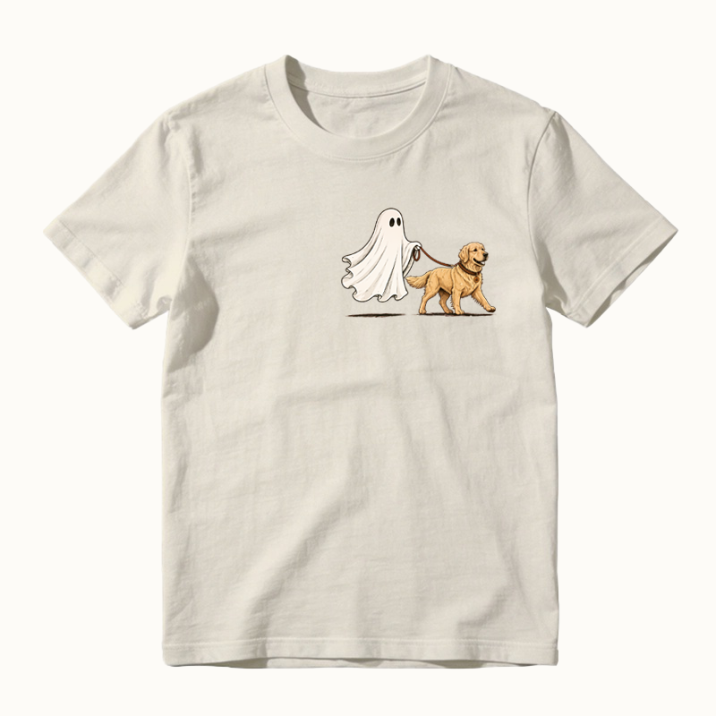 Ghost Walking Dog Funny Halloween Dog Lover Shirt