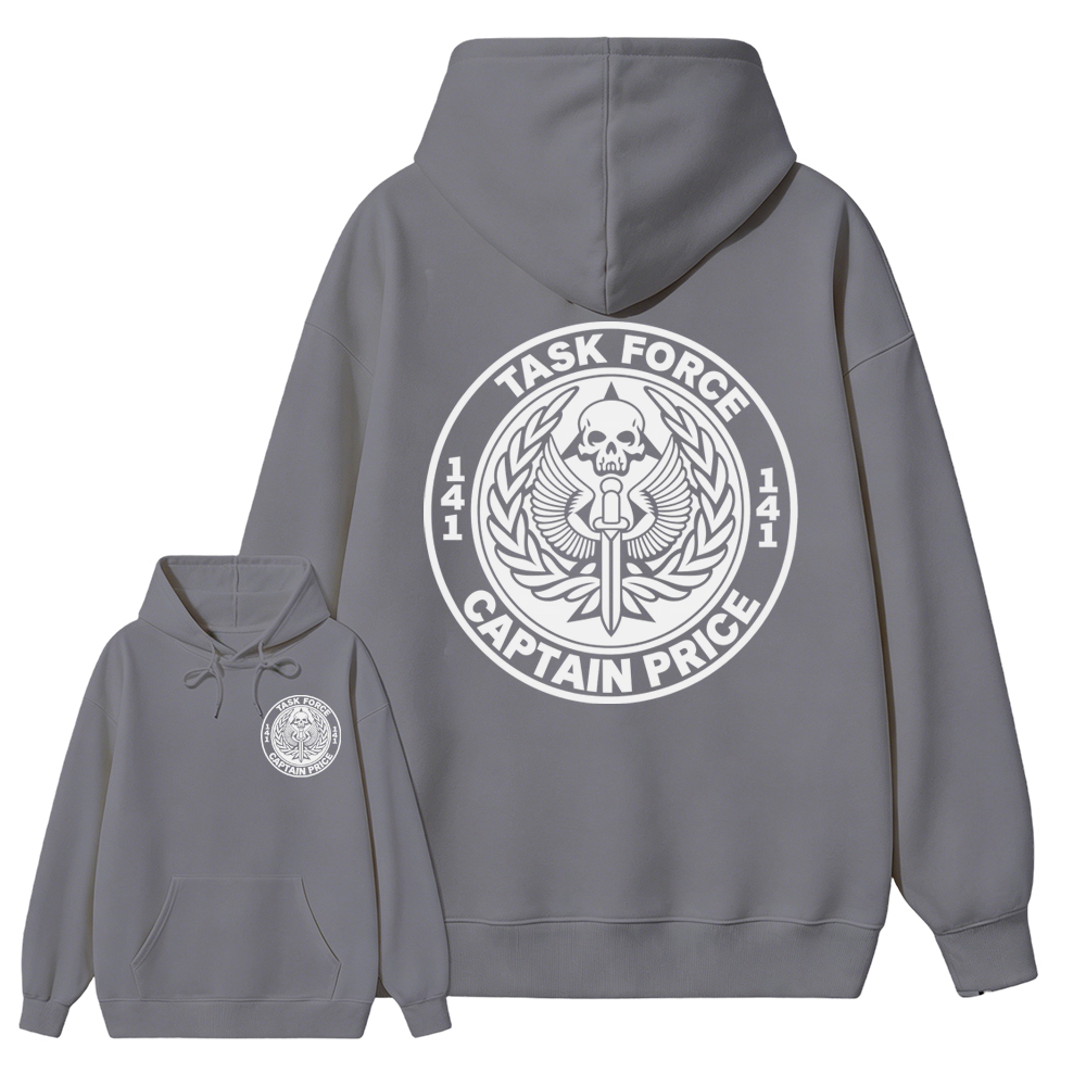 Task F0rce 141 Captain Pr1ce Graphic Hoodie, Military Skull Emblem Hoodie
