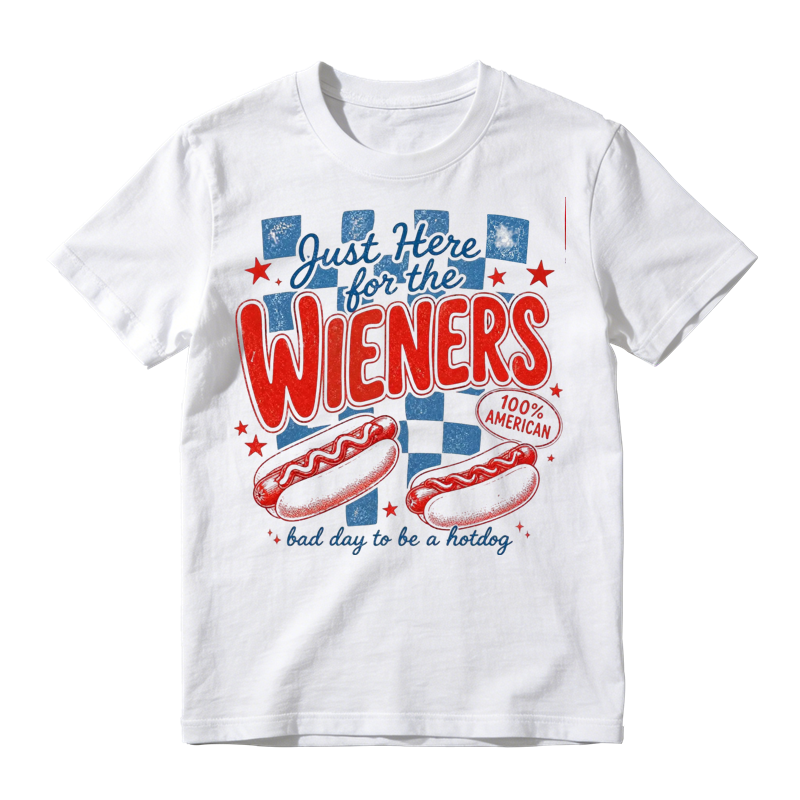 Retro I'm Just Here For The Wieners T-shirt