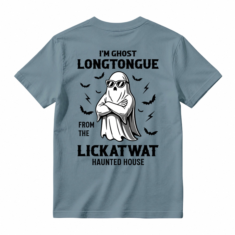 I'm Ghost Longtongue From The Lickatwat Haunted House Funny Halloween T-Shirt