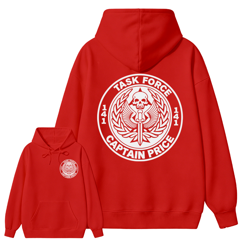 Task F0rce 141 Captain Pr1ce Graphic Hoodie, Military Skull Emblem Hoodie