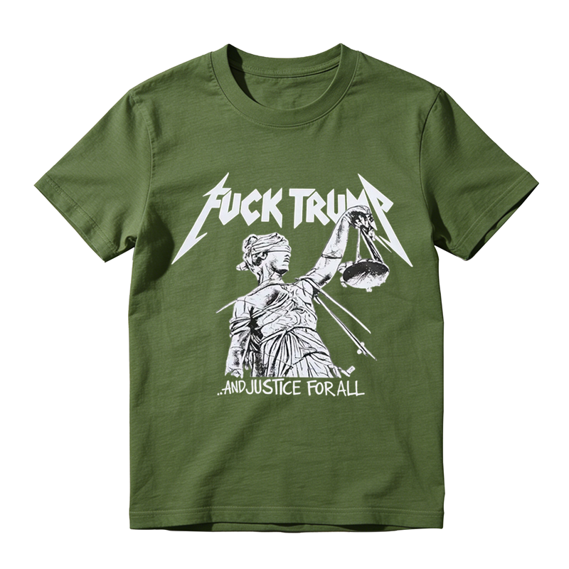 Vintage Metal Protest Graphic and Justice For All T-Shirt