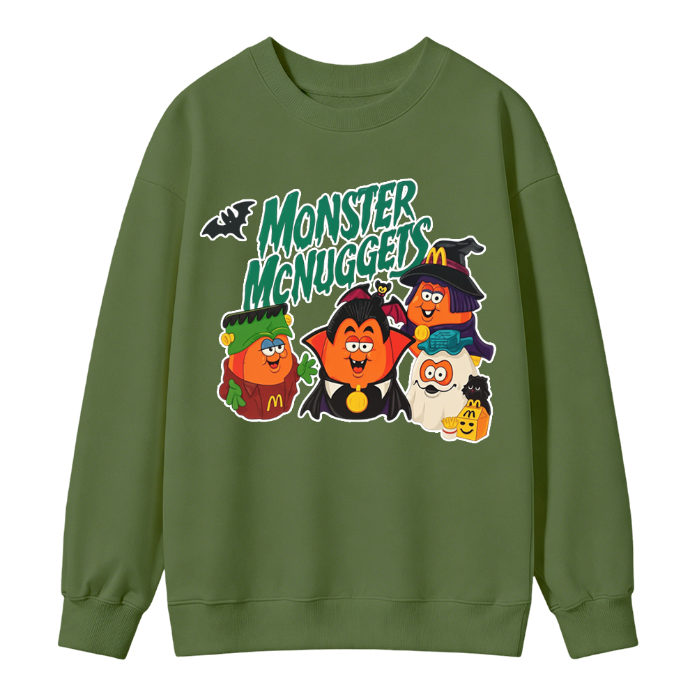 Halloween Retro Spooky Funny Monster Nuggets Sweatshirt