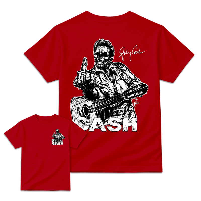 J0hnny Cash Finger Skull Graphic Tee, Country Music Legend Memorial T-Shirt