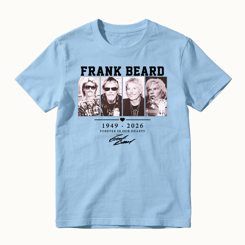 To Honor Frank Beard ZZ Top Drummer Tribute T-shirt, Classic Rock Music Legend Graphic Tee