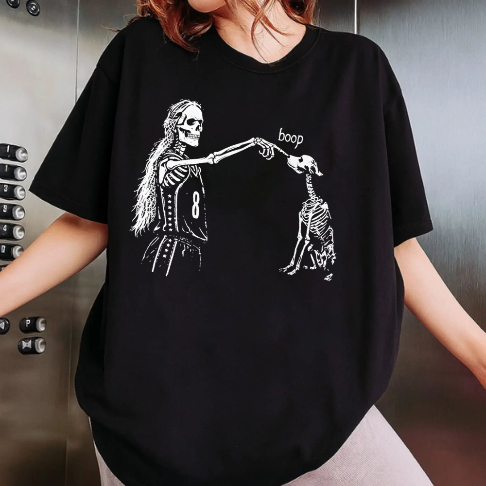 S0phie Point Dog Skeleton Boop Basketball Halloween T-Shirt