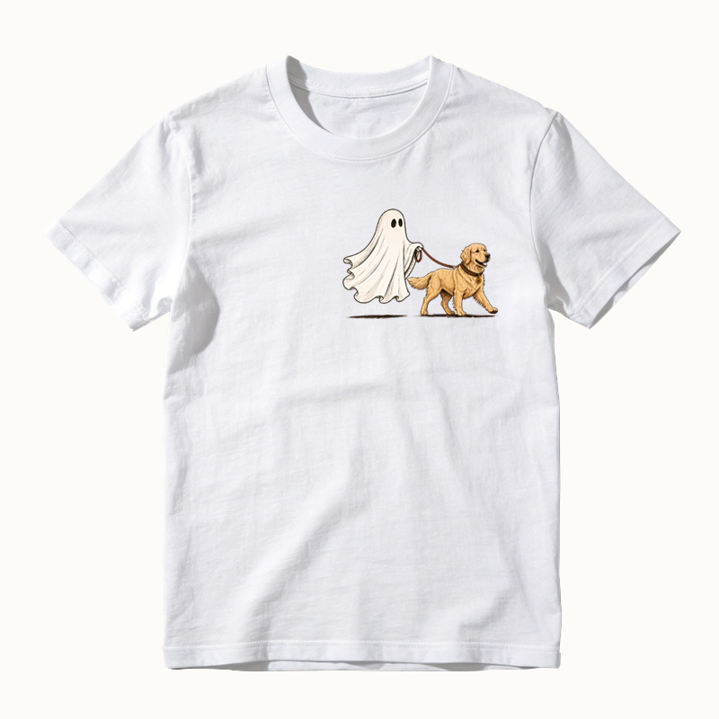 Ghost Walking Dog Funny Halloween Dog Lover Shirt