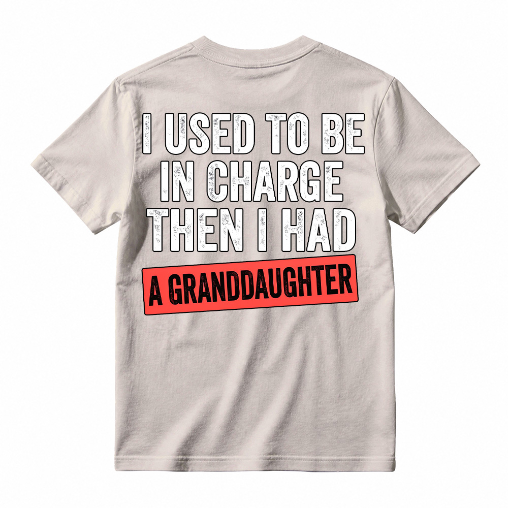 Grandpa Family Joke Contrast Text Casual Short Sleeve T-shirt