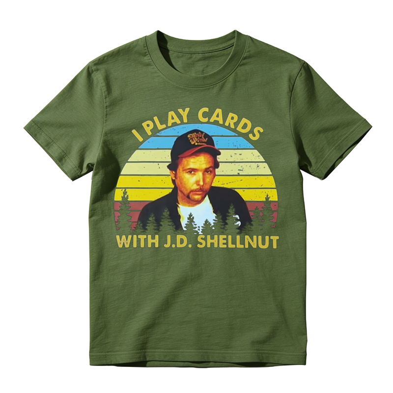 I Play Cards with J.D. Shellnut Funny Retro Graphic Tee