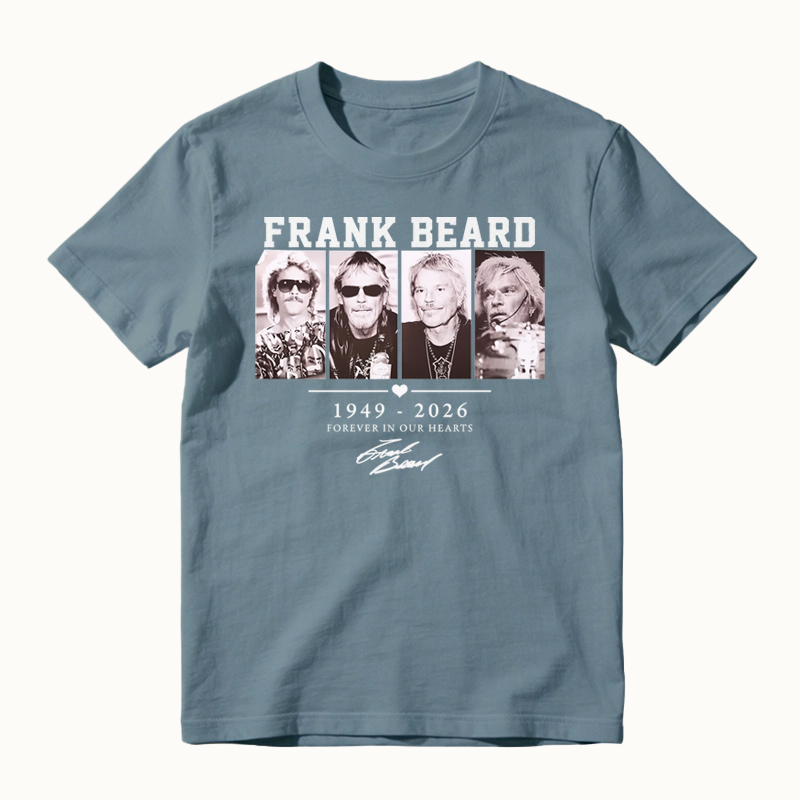 To Honor Frank Beard ZZ Top Drummer Tribute T-shirt, Classic Rock Music Legend Graphic Tee