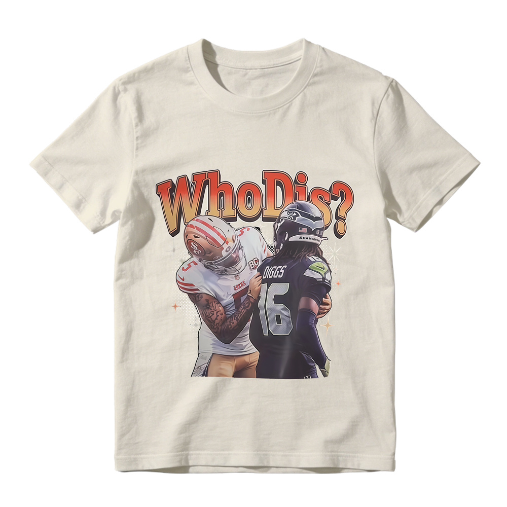 Who Dis Football Rivalry Graphic T-Shirt - Funny Football Player Meme Sports Tee