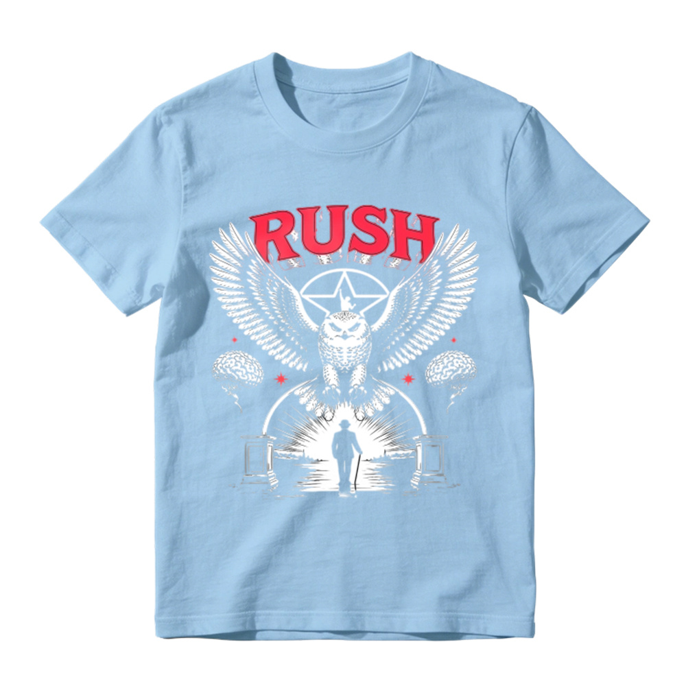 To Honor Rush Band Vintage Rock Owl Wings Pentagram Silhouette Unisex Classic T-shirt