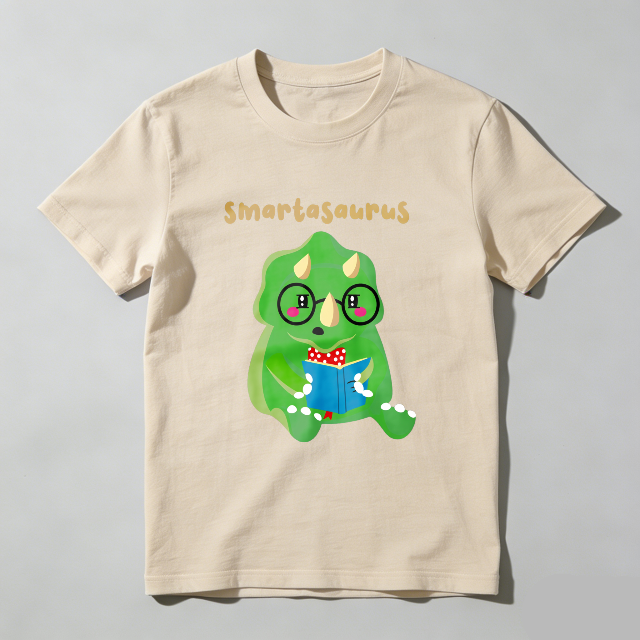 Wardrobecart Smartasaurus Dinosaur Reading Book With Glasses Tshirt