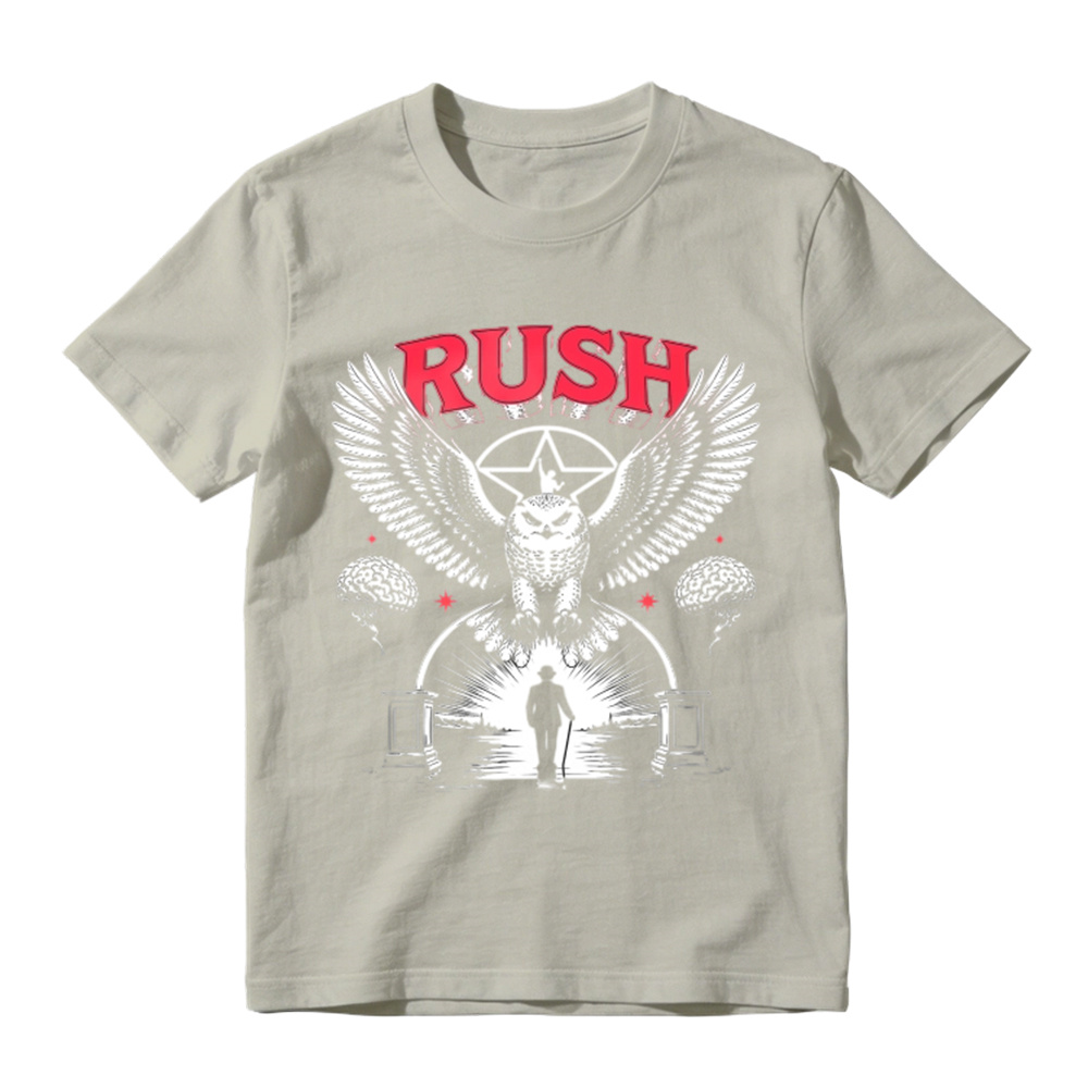 To Honor Rush Band Vintage Rock Owl Wings Pentagram Silhouette Unisex Classic T-shirt