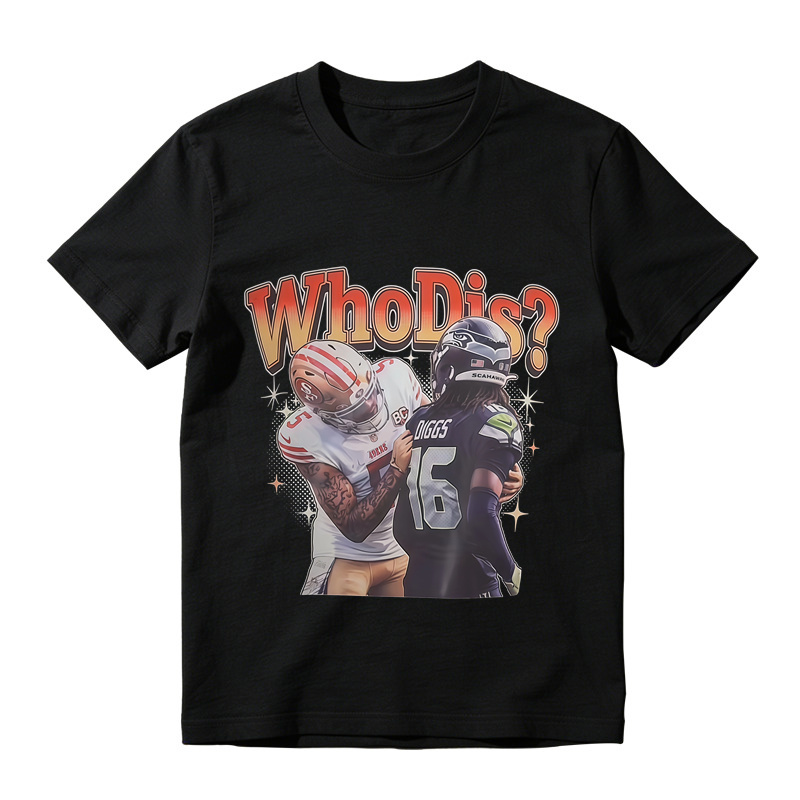 Who Dis Football Rivalry Graphic T-Shirt - Funny Football Player Meme Sports Tee