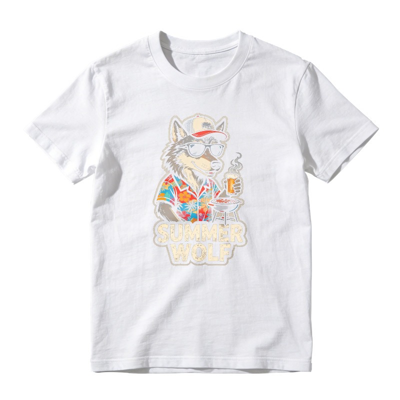 Summer Wolf Cartoon Graphic Unisex Classic T-shirt