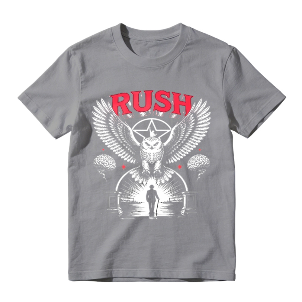 To Honor Rush Band Vintage Rock Owl Wings Pentagram Silhouette Unisex Classic T-shirt