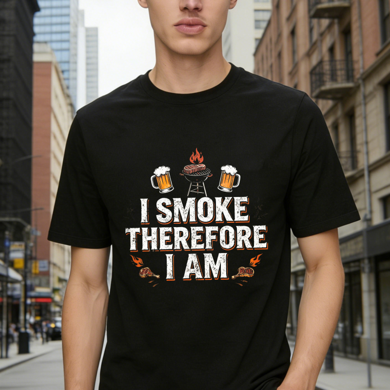I Smoke Therefore I Am BBQ Grill Beer Quote Unisex Classic T-shirt