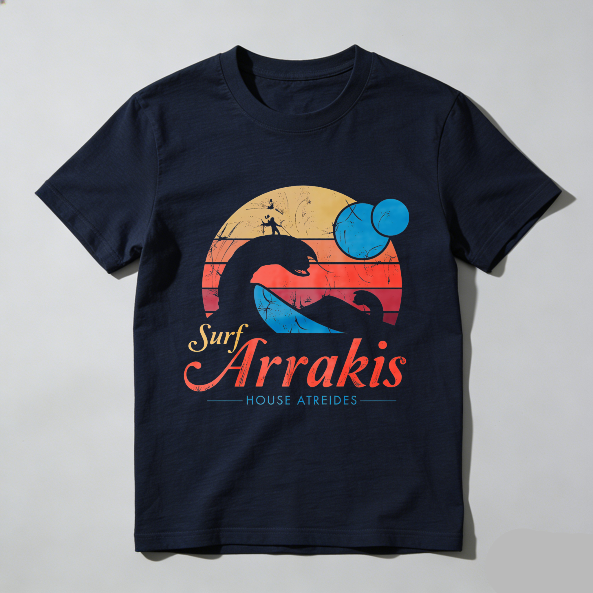 Wardrobecart Surf Arrakis House Atreides Desert Snake Sunset Tshirt
