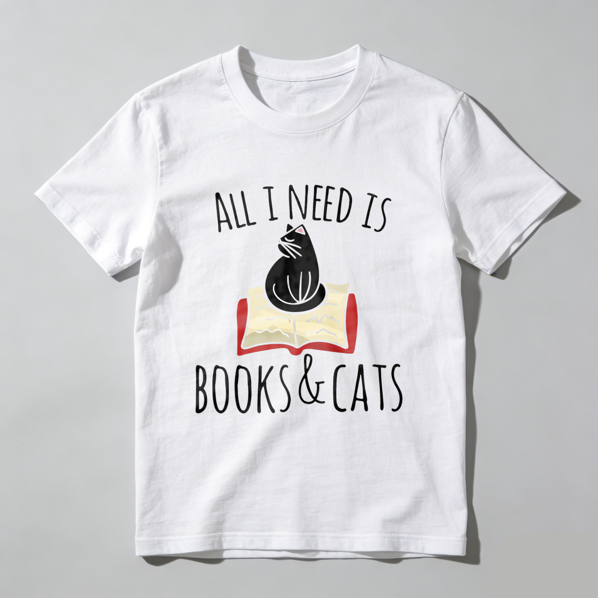 Wardrobecart All I Need Is Books And Cats Tshirt
