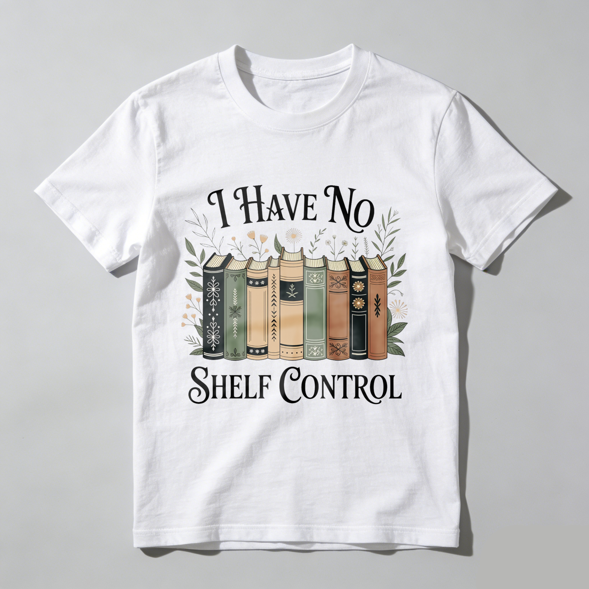 Wardrobecart I Have No Shelf Control Books And Flowers Pattern Unisex Classic T-shirt