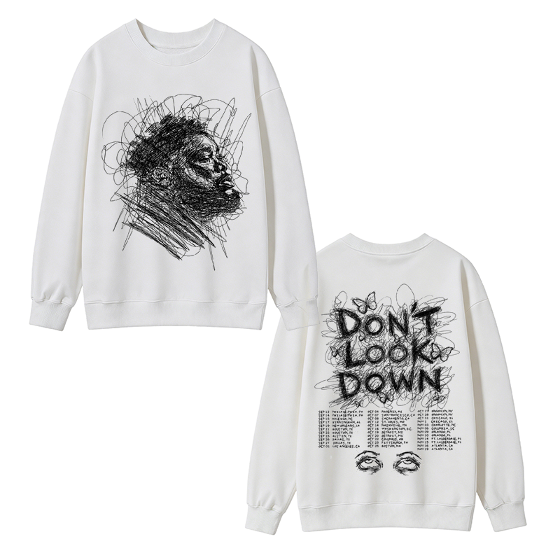 R0D Wave Don't Look Down Tour Sweatshirt, Vintage Rapper Hip Hop Music Concert Sweatshirt