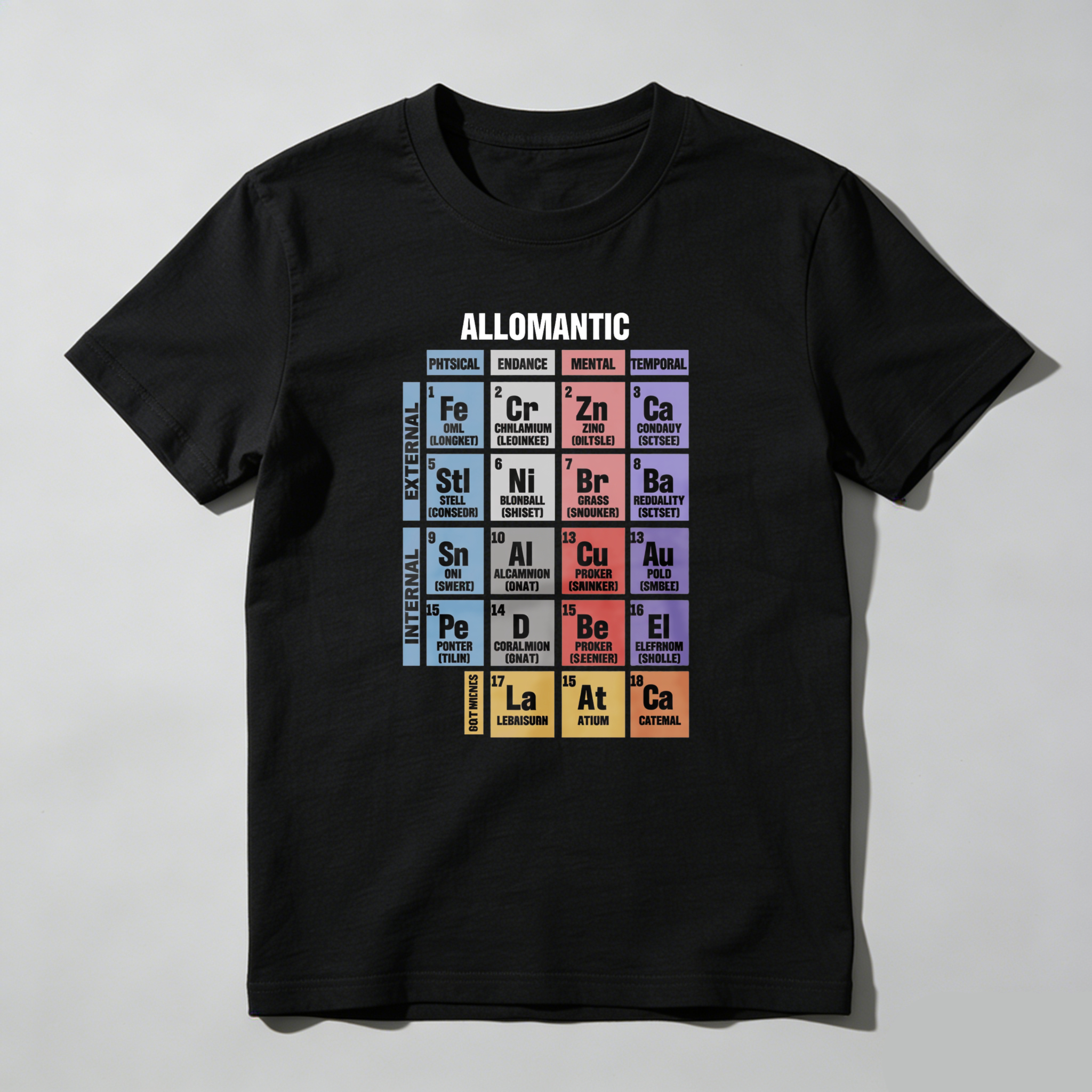Wardrobecart Allomantic Elemental Periodic Table Design Tshirt