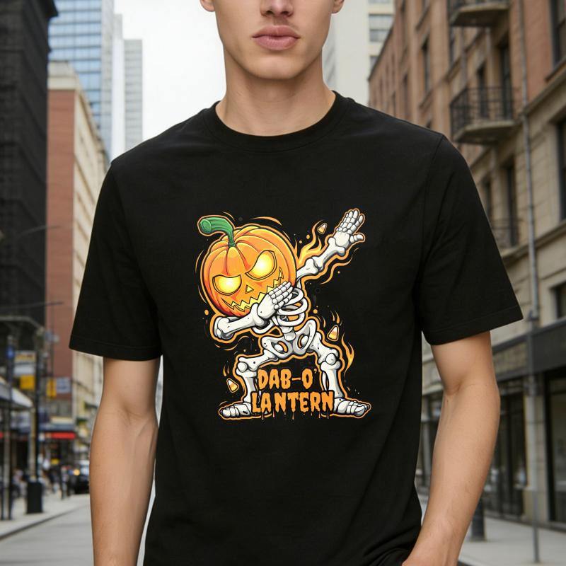 Dabbing Skeleton Pumpkin Head Dab O Lantern Halloween, Unisex Classic T-shirt